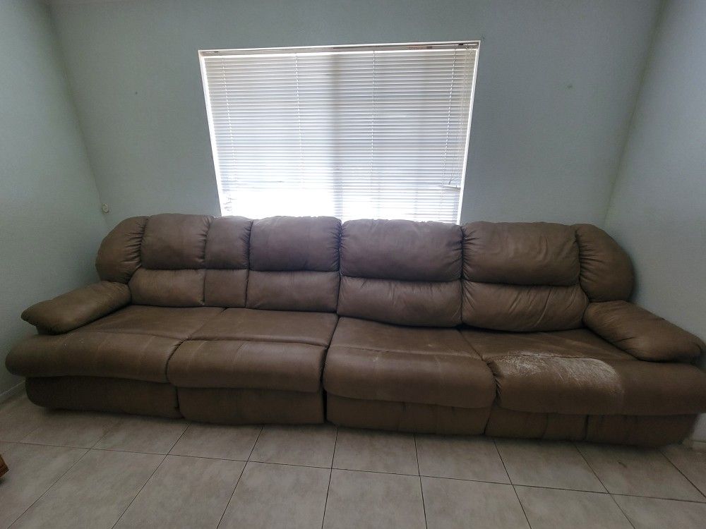 Genuine Leather Couch Pullout Mattress And Recliner