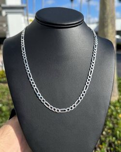 New Jewelry .925 sterling silver Figaro link chain necklace 20” 5.00mm