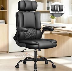 new Office Chair with Adjustable Headrest,Executive Desk Chair for Home,Black Ergonomic desk chair with adjustable flip-up armrests,lumbar support,adj