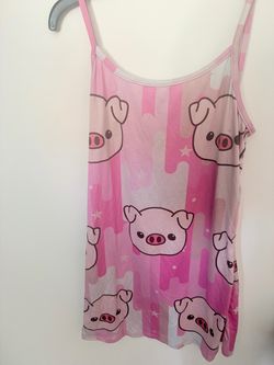 Pink piggy mesh tank top #kawaii #pastelgoth #coquette