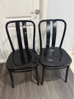 Set of 2 Black Dining Chairs