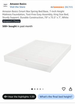 Amazon Basics Smart Box Spring Bed Base, King Size