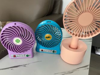 Portable Mini Desktop Fans Set of 3