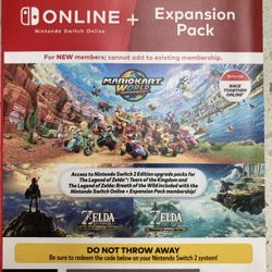 Switch 2 Nintendo 12 Months Voucher + Zelda Game Upgrade Expansion Pack Paper X