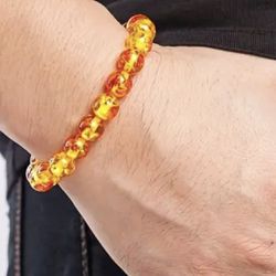 Beautiful  Amber Natural stone stretch bracelet