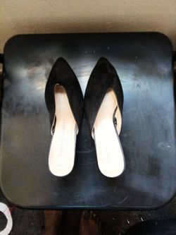 Chinese Laundry Black Suede Slingback Heels