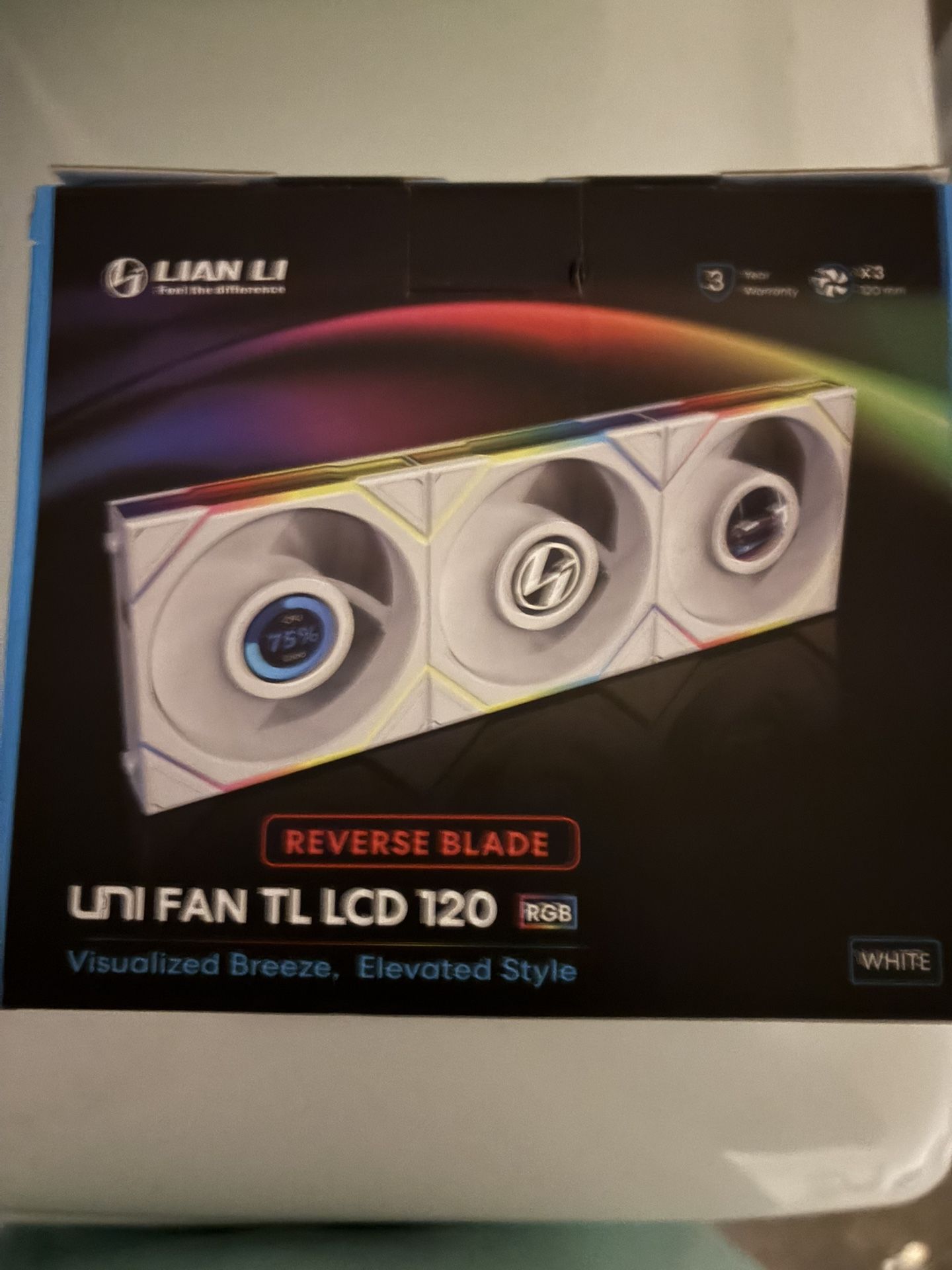 UNI FAN TL LCD 120 Reverse Blade White