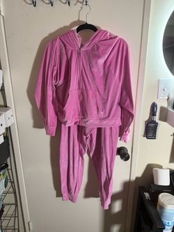 Victoria’s Secret Pink Velour Tracksuit Set Hoodie + Pants XL Y2K