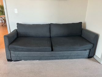 Dark Gray Fabric Two-Seat Pull Out Sofa