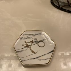 Marble Design Jewelry Dish