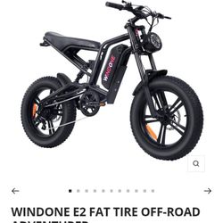 Wind One E2 Fat Yir Off Road Bike Brand New Just Bout It . Literally Only 28.0iles On It 900 Cash
