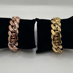 6” Gold Plated Cuban Link Bracelet 6” Rose Gold Plated Cuban Link Bracelet
