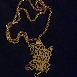 Forced To Suffer Band Necklace/chain Gold Concert Limited Merchandise Not Sold Any Where Else Online So Practically 1/1. Also Brand New Never Worn.