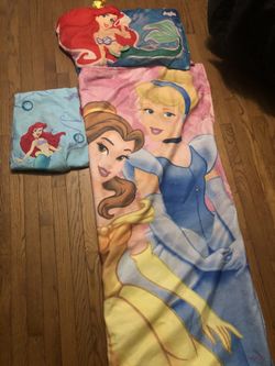 Disney Little Mermaid Snuggles pillow case, Little Mermaid Sheet and Disney Princess sleeping bag