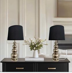 Elegant Set of Chrome Table Lamps