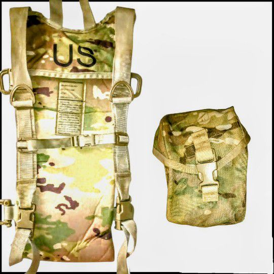 Military Issue Woodland Hydration Carrier and MOLLE Canteen Pouch