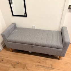 Gray Storage Bench