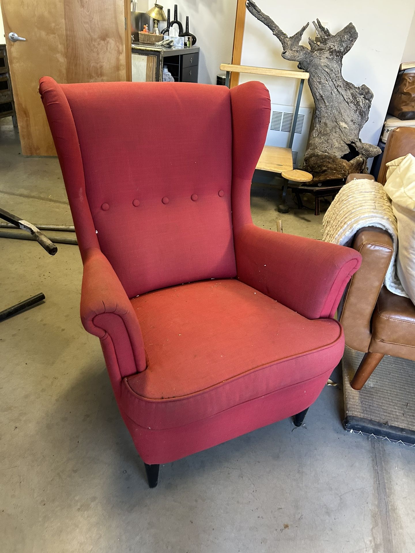 Set Of Two Wing Back Vintage Style Arm Chairs