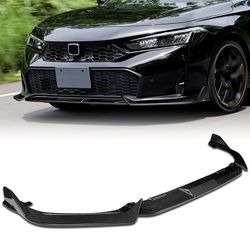 For 2025-2026 Honda Civic Sedan Hatchback Carbon Fiber Front Bumper Lip Spoiler -(2-PU-204-R-RCF
