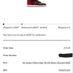 Jordan 1 85 Breds Size 8