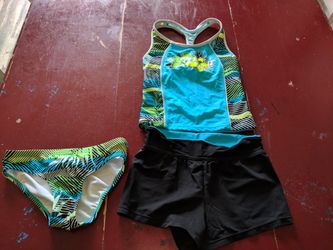 Size 7 Girls Zero Xposur 3 piece swim suit