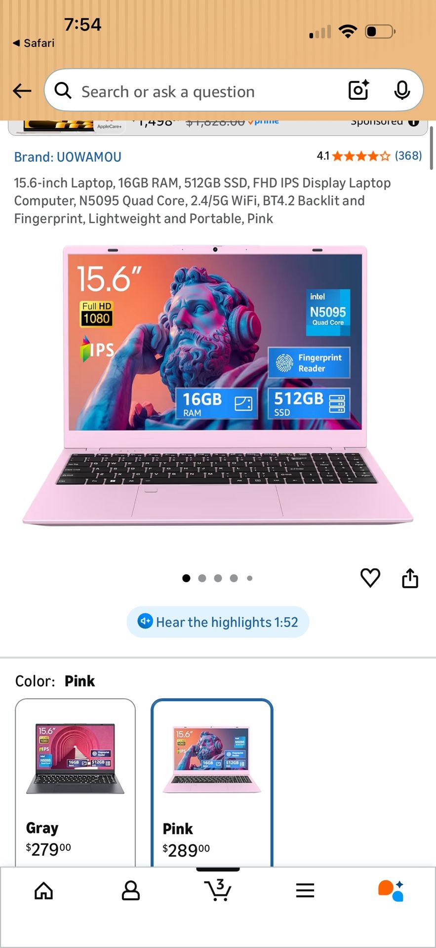 Brand New light Pink Laptop