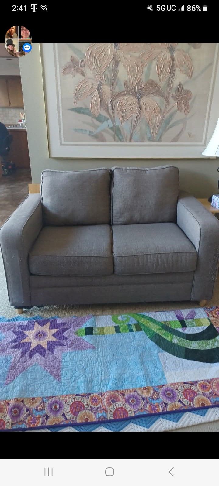 Grey Loveseat 
