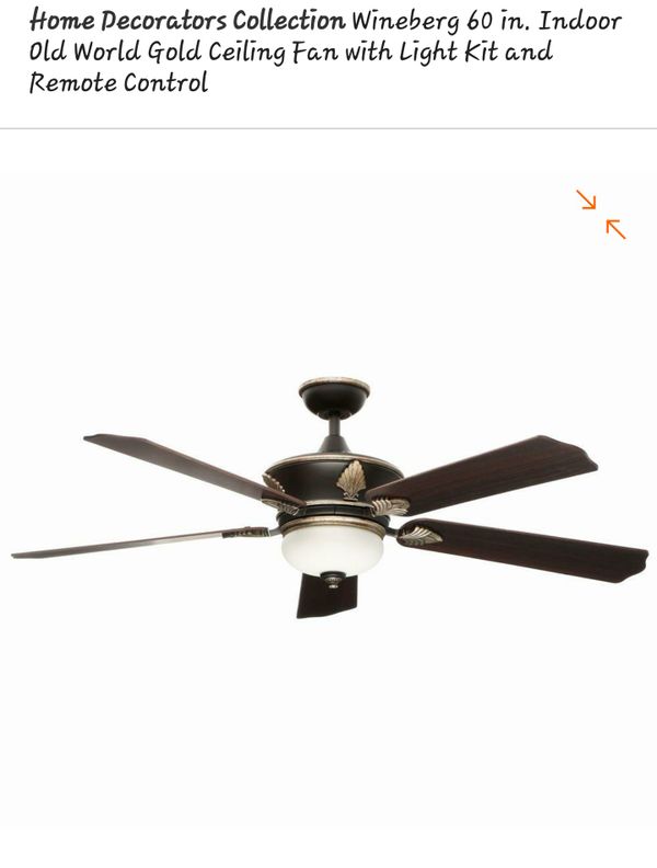 Wineberg 60 In Indoor Old World Gold Ceiling Fan With Light Kit