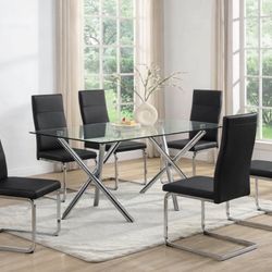 D201 Black Glass Dining 7pc 😍❤️🤭