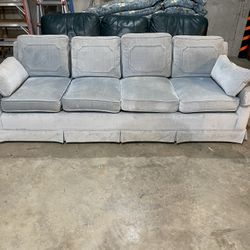 84 Inch Velvet Sofa,  Light Blue ( Faded)  No Tears And Very Comfortable,  $250