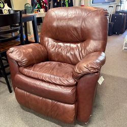 Brown Faux Leather Rocking Recliner 