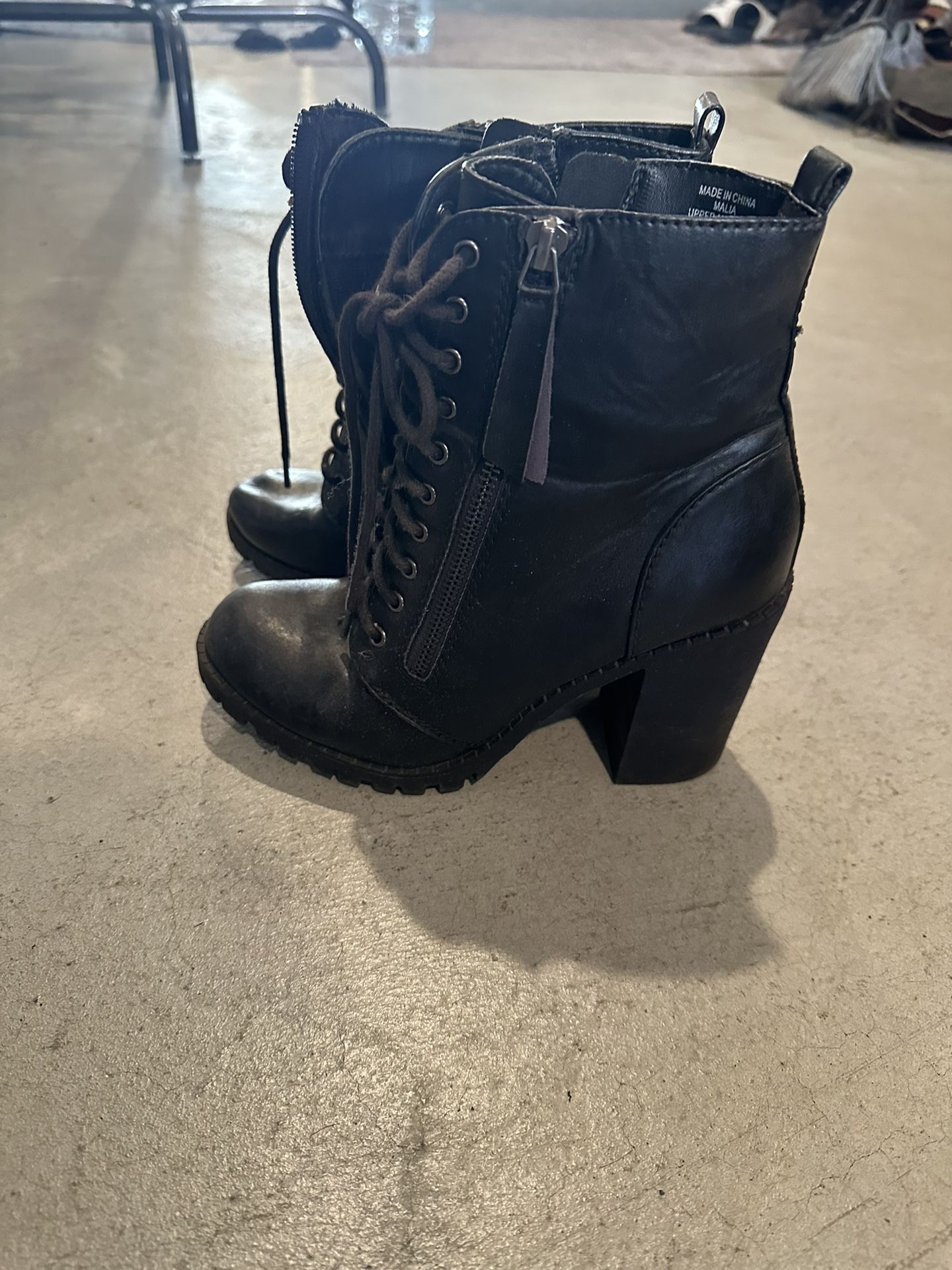 Black Leather Boots- 7.5