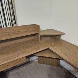 L Shaped Computer Desk With Slide In Tray For Keyboard