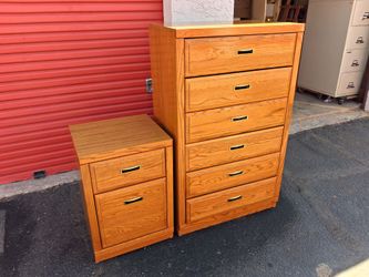 2pc Amish Upright wood Chester drawer unit.