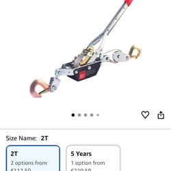 Manual winch 2 ton with double hook and cable