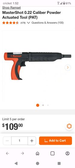 Ramset MasterShot 0.22 Caliber Powder Actuated Tool (PAT)