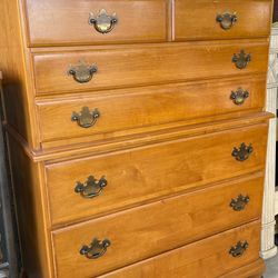 Gorgeous maple tall solid wood dresser