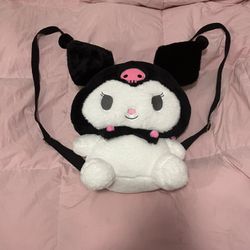  SANRIO Kuromi Cute Plush Backpack Bag Pink/Black Brand New Kawaii Adjustable Strap