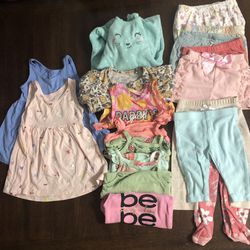 Baby Girl’s 18 PCs 2dress/3 Rompers/5onesies/3Leggings/ 5 Shorts Various Brand