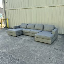 Gray Double Chaise Sectional Sofa