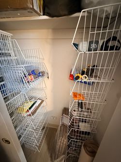 White Wire Stackable Storage Basket Shelves