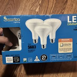 11W LED Dimmable Soft White Floodlamp Light Bulbs - Pack of 3