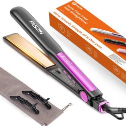 Professional Hair Straightener, 1.18 inch Ionic Titanium Plate, 20S Fast Heat Up Flat Iron with Clear LED Display