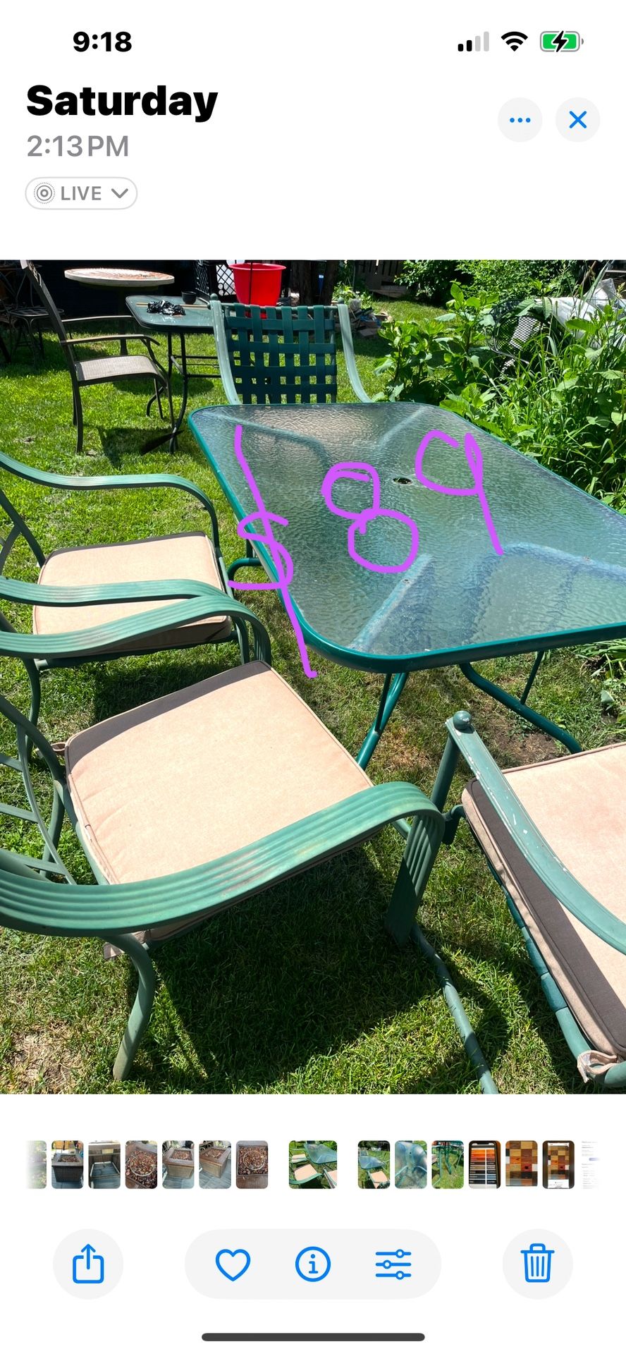Mesa De Patio Verde