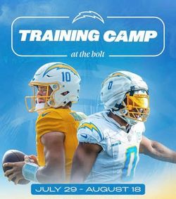 Chargers 2026 Training camp at the Bolt July 29-August 1