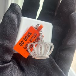 New 👑 Crown Pendant - 925 Sterling Silver • Diamond Tester Welcomed ✅ Real Moissanite 💎