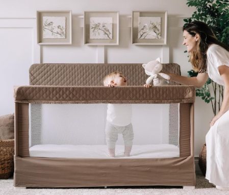 Organic Cotton Full size Mesh Baby crib and Playard
