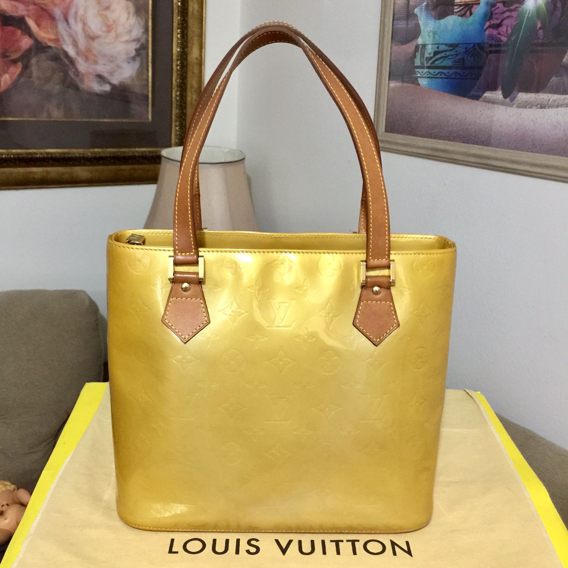 Louis Vuitton Vernis Houston Tote Bag 💼 Yellow