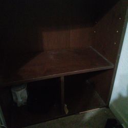 Dark Brown Wood Cabinet Shelving Bookcase Cubby Storage