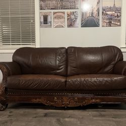 Large Real Leather Sofa